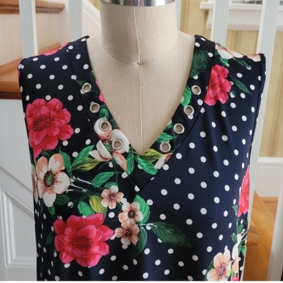 NINA LEONARD Floral Summer Maxi Flowy Dress Size Large - Picture 4 of 5